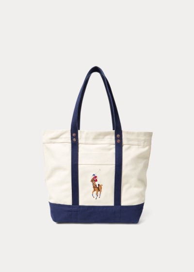 Dámské Kabelka Polo Ralph Lauren Canvas Big Pony - 91826-NATD